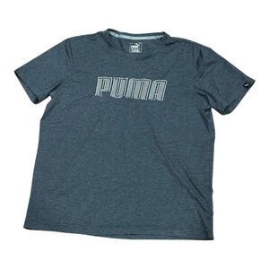 Puma Shirt Mens Large Gray Heather Crewneck Graphic Tee Athletic Short Sleeve